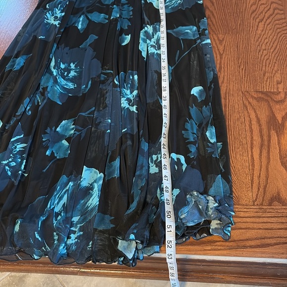 Alexa B maxi / midi mesh evening dress stretch halter waisted flowy floral 12 - Picture 13 of 14